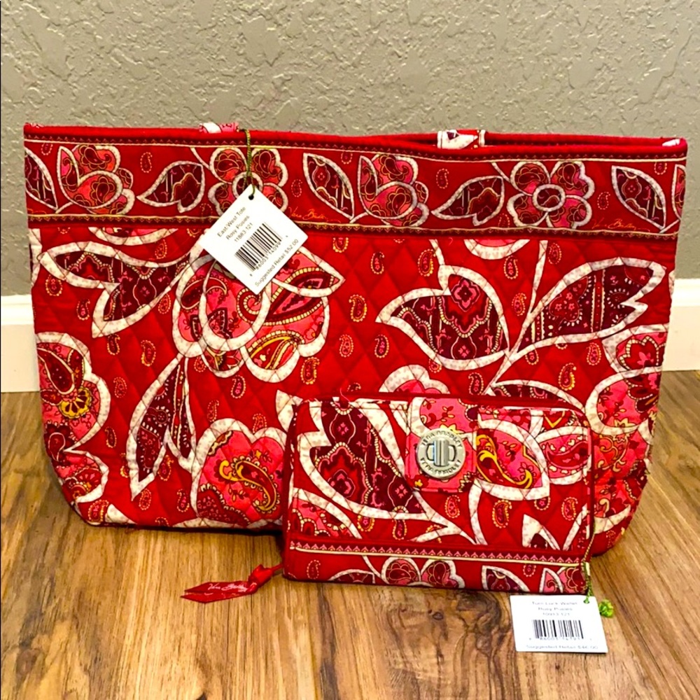Vera Bradley East/West Tote & Turn Lock Wallet